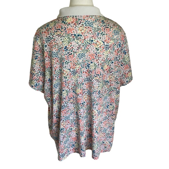 Lands' End Women's Soft Field Floral Supima Cotton Polo Shirt. Sz 2X - Picture 5 of 12
